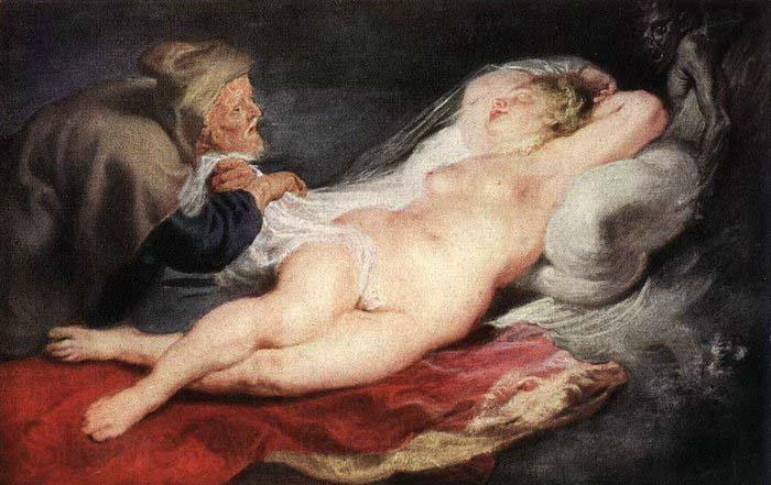 RUBENS, Pieter Pauwel The Hermit and the Sleeping Angelica France oil painting art